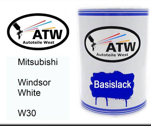 Mitsubishi, Windsor White, W30: 500ml Lackdose, von ATW Autoteile West.